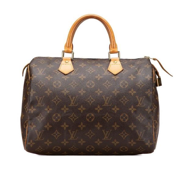 Louis Vuitton Monogram Speedy 30 Handbag Mini Boston Bag M41526 Brown PVC - Picture 1 of 10